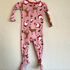 Carters 12M long sleeve onesie Christmas Santa footsie NWOT